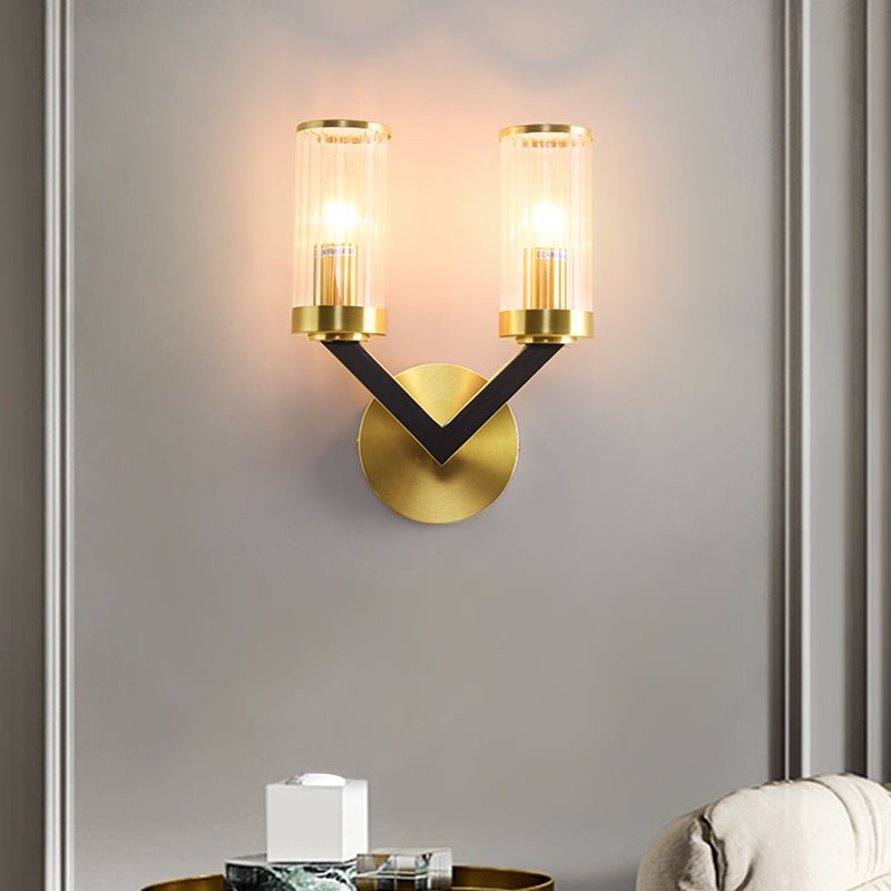 Thehouselights-V-shape Cylinder Creative Vanity Wall Sconce-Wall Lights--